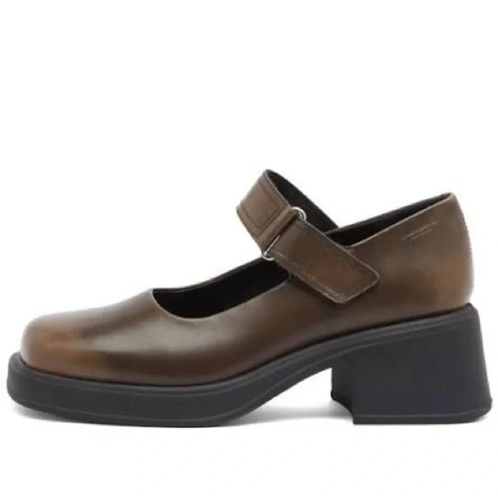 Vagabond Dorah Mary Jane Platform Shoes in Mud Brown EU Size 39/Women’s US 8.5